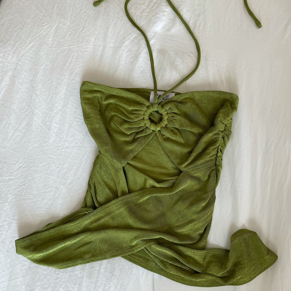 olive green princess polly wrap top